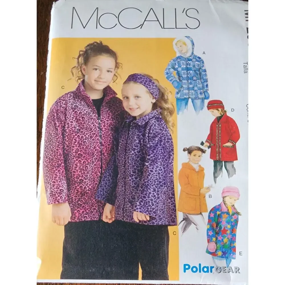 McCalls Sewing Pattern MP290 Children's Jacket Hat Headband Mittens XS-Med (Y)